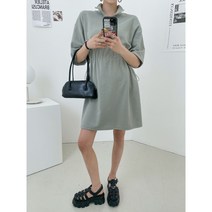 쭝이마켓 국산 무릎길이 반지퍼 면 반팔 원피스