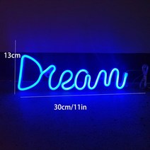 네온 등 간판 감성 조명 LED led 오픈 open 바나나 사인 라이트 벽 램프 야간 침실 키즈 룸 바 파티 장식 생일 크리스마스 선물, [10] Dream blue