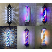 미용실 싸인볼 LED 이발소 회전 간판 조명, 80cm, 2-블랙 그린