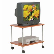 체리2단 이동식 TV장 거실 원목 선반 바퀴달린수납장 이동식진열장 정리선반 이동식앵글, 색상혼합
