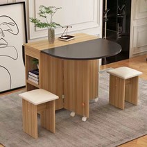 이동식 확장형 접이식 식탁 1200/1400MM 12가지 스타일 접이식 식탁(의자 네 개를 증정하다), 120CM, X6