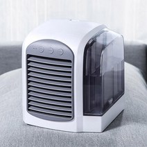 리빙에디션 탁상용 무드등 냉풍기 휴대용 미니 에어 쿨러 LED 선풍기 에어컨 냉방 얼음, LED탁상냉풍기 그레이