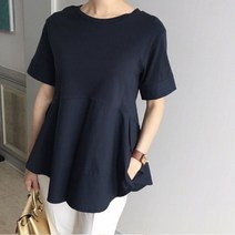 p120 모코 플레어티/ 루즈핏 티블라우스 옆트임 언발롱티