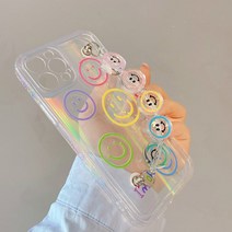 대동 홀로그램 스마일 체인 투명 스트랩 케이스 DSJK023, 아이폰12, 빅스마일