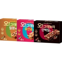 오리온 오!그래놀라 철분바 35gx4개 유산균바 35gx4개 단백질바 40gx4개 {총 12개}, 12개, 35g