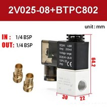 공기 솔레노이드 밸브 위치 포트 상시 폐쇄 공압 볼트, 29.2v02508 w BTPC802 - DC12V