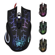 GHSHOP 3200DPI LED 광학 6버튼 USB 유선 게임용 게임 마우스 프로 게이머 블랙, ABS