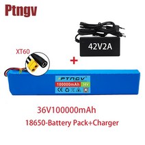 18650 배터리 팩 전기 자전거 리튬 배터리에 적합 충전기 판매 고출력 600W 10s4p 36V 100AH 신제품, 파란, 1개