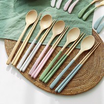 네이처 파스텔 나무 수저세트 우드 숟가락 젓가락, 내추럴