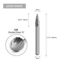 6MM 금속 드로잉 텅스텐 카바이드 밀링 커터 로터리 도구 버 CNC 조각 연마 가공, 08 08