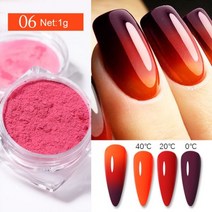 열온도 변화 네일 파우더 1 박스 스핑 반사 플래시 글리터 크롬 안료 더스트 장식 액세서리, 한개옵션1, 02 Thermal 06