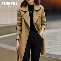 PINKFUL 하프 슬림 핸드메이드 트렌치코트 모직자켓