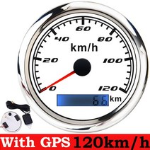 GPS측량기 85MM 보트 자동차 GPS 속도계 120 km/h 방수 속도 게이지 7 색 백라이트 적합 Mairne 요트 ATV 안테나 12V 24V, [02] 120kmh WS