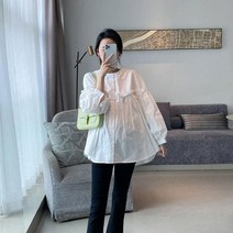 임산블리 차이나 라운드 러플 블라우스 루즈 임산부복