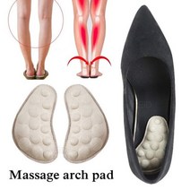 EiD PVC 실리콘 젤 정형외과 신발 밑창 깔창 평발 정형용 아치 지원 인서트 족저근막염 풋 케어, CHINA_Massage XO pads | 1 Pair