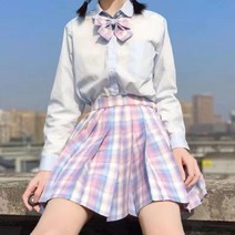 패션 여름 여성 미니 스커트 일본 스타일 학교 플리츠 하이 웨이스트 격자 무늬 귀여운 활 여학생