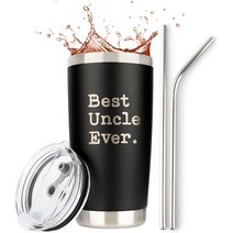 Uncle Gifts | Best Ever L 30온스 스틸 트래블 텀블러머그 슬라이드식 뚜껑포함 커피나 모든 음료에 의 삼촌 선물 조카 누나 재미있는 20온스