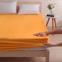 장착 시트 방수 매트리스 커버 다채로운 침대 통기성 깊은 포켓 30CM 1 PC cobertores 드 카마, 주황색, 140x200x30CM_CHINA