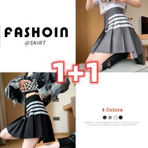 NEW 1+1 여성 테니스스커트 미니스커트 짧은 치마 학생 A라인 스커트 코디 데이트 회식 모임 공연 2P