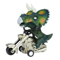 shangren 공룡 장난감 오토바이 현실적 모양 공간 짜임새는 당을 위한 차량을 뒤로 잡아당깁니다, 12x6x0.5cm., 플라스틱, Triceratops.