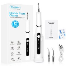 구강세정기 자동칫솔 oloey 초음파 치아 클리너 tartar stain remover electric Portable dental scaler 치아 미백 led, 하얀