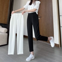 엘에프제트 여성 여름용 와이드 팬츠 캐주얼 정장 9부 슬랙스 밴딩 바지