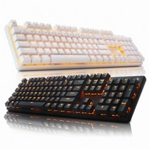 ABKO K590 컴퓨터키보드연습 디아블로3 키보드자판 컴푸터, 화이트, 청축