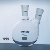 2구 환저 플라스크 경사형 사이드 넥 25ml 50ml 100ml, 2101/04E