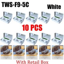 도매 이어폰 블루투스 무선 헤드폰 헤드셋 충전 박스, F9-White-10PCS