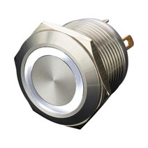전동 자동 커튼개폐기 블라인드 19mm 3V 6V 12V 24V 3 색 (RGB) 4 핀 자동 리셋 링 내장 저항 5A 250V 금속 푸시 버튼 스위치, LED Voltage 3V, WHITE