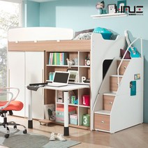 [보루네오] 엘리브 스타 벙커침대 수납계단형 F세트 ys012, 화이트