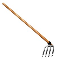 포크삽 삼지창 삽쇠 도라지창 로타리삽 고구마캐기, 두꺼운 4피트 강철 갈퀴손잡이 포함