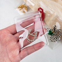투명 PVC 폴리백 주머니 셀프 씰 비닐 봉투 쥬얼리 정리함 반지 귀걸이 포장 저장 액세서리/정직한사람들, 5*7, 1개
