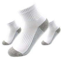 윌리엄리 여성 스포츠 도톰양말 바닥포인트 3켤레, 화이트+그레이