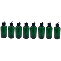 Natural Farms 226.8g8온스) 그린 보스턴 BPA 프리 병 - 8팩 빈 리필 가능한 용기 에센셜 오일 아로마테라피 | 블랙 스파우트 캡 미국 제조