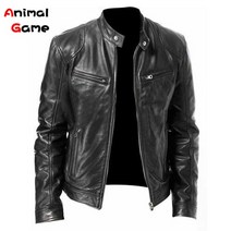 남자 가죽 자켓 PU 패션 pu 가죽 자켓 플러스 사이즈 블랙 망 스탠드 칼라 코트 가죽 바이커 재킷 오토바이 가죽 폭격기 재킷