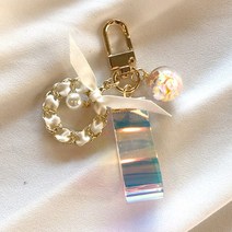 포포베 홀로그램 과일 꼬임 키링모음 키홀더 자동차 열쇠고리, 04_화이트 꼬임 키홀더