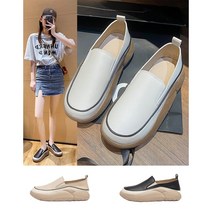 여성 가죽 플랫슈즈 발편한 캐주얼 여성화 여성 로퍼 3cm