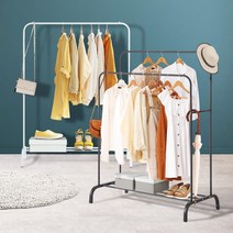 다이소스탠드옷걸이 코스트코행거 좁은공간행거 롱패딩행거 외투행거, 리브리움 1단행거 화이트