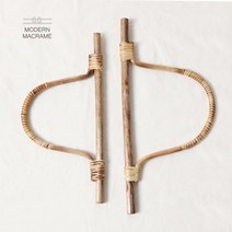 [앳.더로즈] - 집.콕.놀.이 - 대나무 라탄 반달 핸들 28cm 32cm (1set-2개) 가방 손잡이 마크라메 재료, 라탄 가방 손잡이 28cm