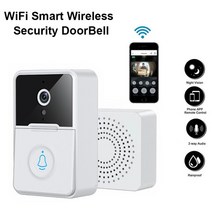 스마트 보안 초인종 호출벨 알림벨 홈 비주얼 wifi hd 비디오 야간 투시경 ip 도어 벨 실시간 모니터 무선 보안 시스템 180, 하얀