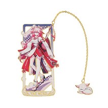 북링 북집게 북다트 독서링겐신 임팩트 메탈 할로우 북마크 카미사토 아야토 샤오미 펜던트 귀여운 책클립, 07 yae miko