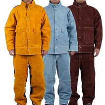 방염복 용접 작업복 산업용 방화복 방열복 안전복, 오렌지 퓨어 레더 슈트, 1개