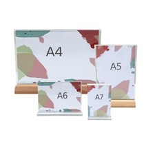 A6 A5 A4 아크릴 메뉴판 테이블 스탠드 POP 쇼케이스n, T형투명-세로