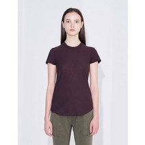 James Perse Women Sheer Slub 크루넥 Tee 퍼플