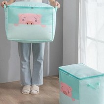 이불보관함 빼꼼 이불 겨울옷보관 수납 옷장정리 정리함, 높은 그린