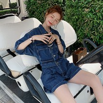 청반바지점프수트 데님점프수트 여성 여름 작은 키 카고 스타일리쉬 캐쥬얼 얇은 반바지set 트렌드 2167138519