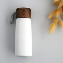 기타 바보사랑[비프로젝트]우드 진공 스텐 텀블러 400ml(화이트)