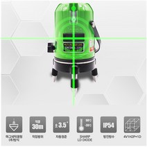 신콘 SL-222RG 그린 리모컨타입 레이저레벨기 4V1H2P+1D 그린레이져레벨 그린빔 전자식