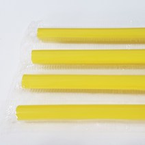 일자빨대 7mm 25cm 500개 개별포장, 노랑